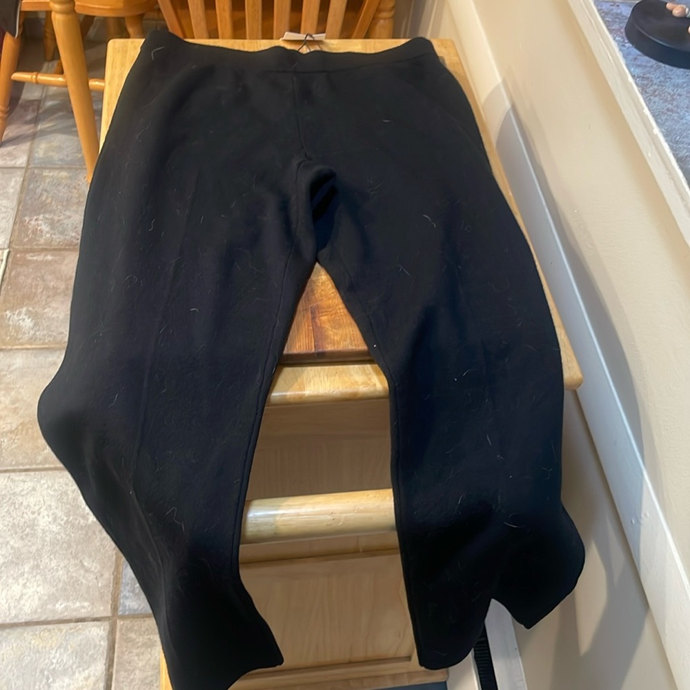 Theory black empire wool pants